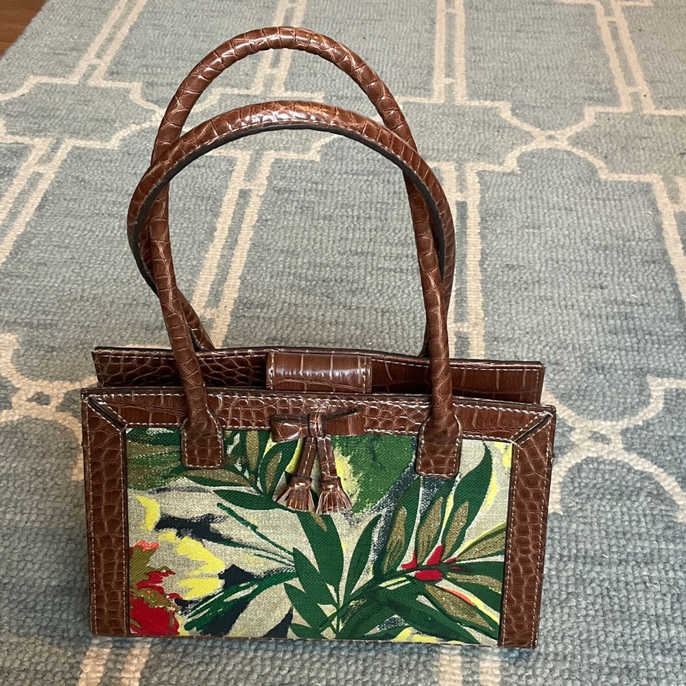 Liz Claiborne Brown Croc-Embossed Satchel Handbag